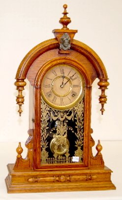 Antique Gilbert Oak Teardrop Parlor Clock