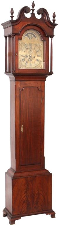 John Wood Mahogany Tall Case Clock