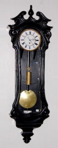 Serpentine Ebony Vienna Regulator Clock, TO