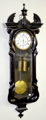 Ebony Serpentine 2 Weight Vienna Clock