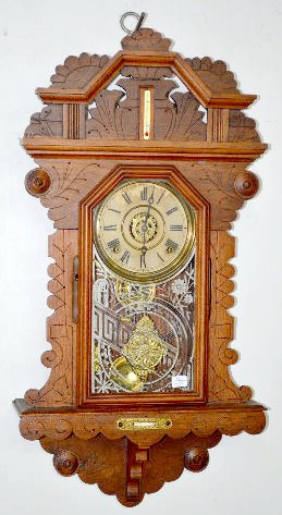 Walnut Hanging Kitchen Clock with Alarm