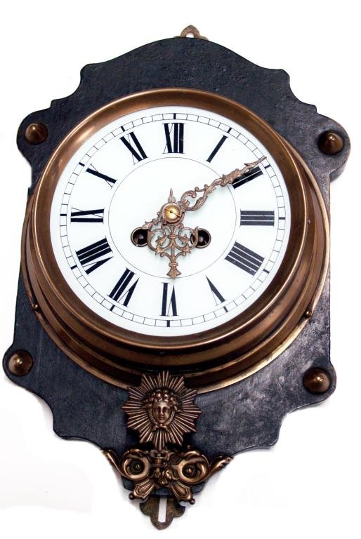 ANTIQUE FRENCH JAPY FRERES WALNUT PLAQUE CLOCK