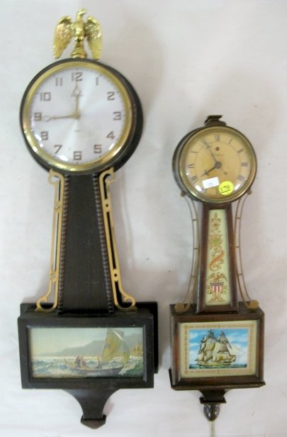 2 Vintage Banjo Clocks