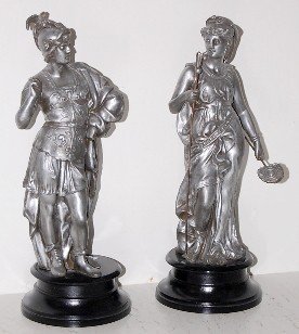 Pair of Grecian Clock Statues