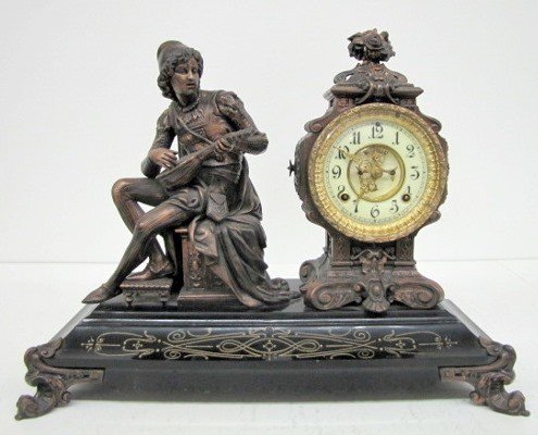 Ansonia “Troubadour” Antique Statue Clock