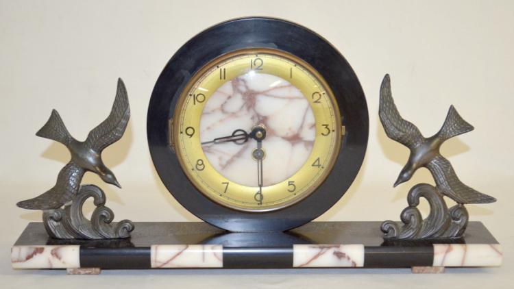 Antique Marble and Metal TO Desk Clock