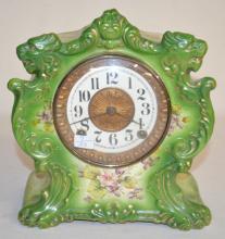 Antique Ansonia “Tempest” Porcelain Shelf Clock