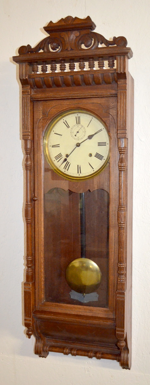 Antique Ansonia “Santa Fe” Wall Regulator, Oak