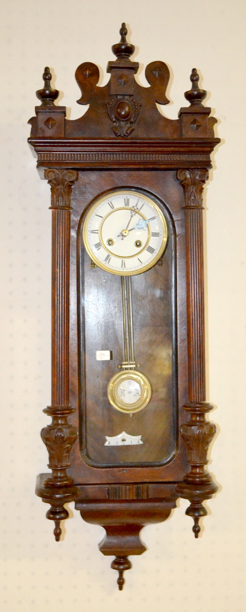 Antique German RA Walnut Wall Clock