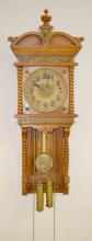 Antique Ansonia Oak “Niobe” 2 Weight Wall Clock