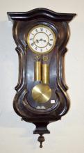 Antique 2 Weight Ebony Serpentine Vienna Regulator