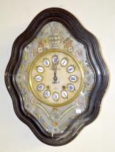 Antique French Marble Dial Picture Frame Wall Clock