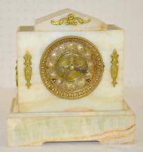 Antique Ansonia White Onyx Shelf Clock