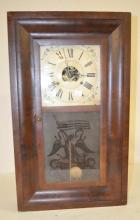 Antique Jerome OG Shelf Clock with Brass Movement