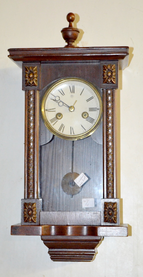 Antique Junghans Miniature Wall Clock w/Pendulum