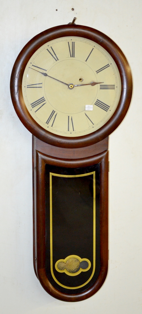 Antique American 1 Weight Keyhole Regulator Wall Clock