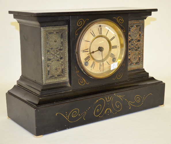 Antique Ansonia Enameled Iron Case “Sorrento” Shelf Clock