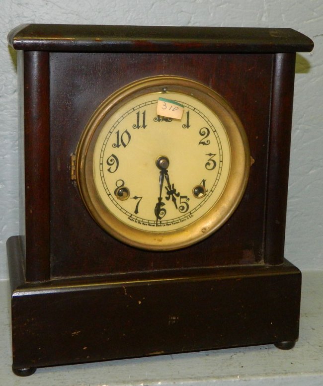 New Haven 8 day clock in rectangular case.