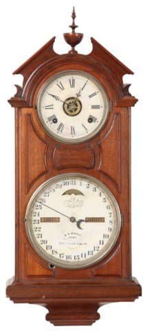 Ithaca No. 6 Library Calendar Clock