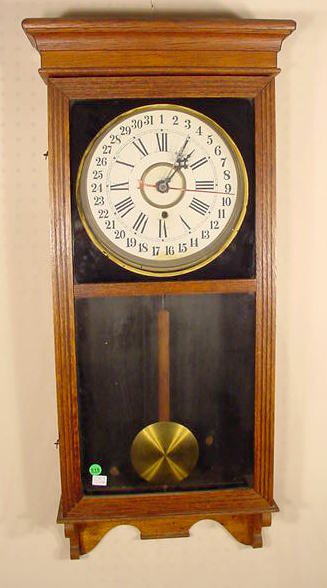 Oak Store Regulator with Calendar