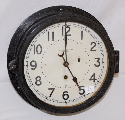 Chelsea Clock Co. Ships Clock, Black Bakelite