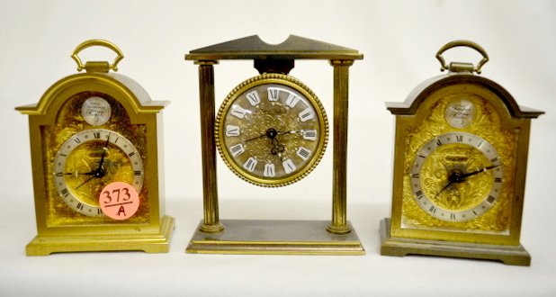 3 Miniature Swiss Dresser Clocks