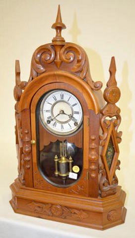 Gilbert Walnut “Pyramid” Parlor Clock