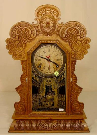 Ingraham Gila Oak Parlor Calendar Clock