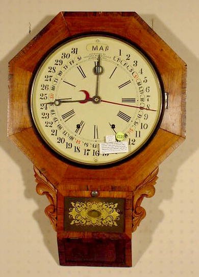 Gilbert Maranville Octagon Drop Calendar Clock