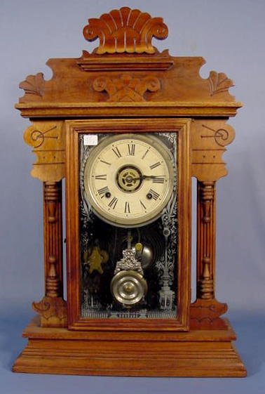 Ansonia Girard Walnut Mantle Clock