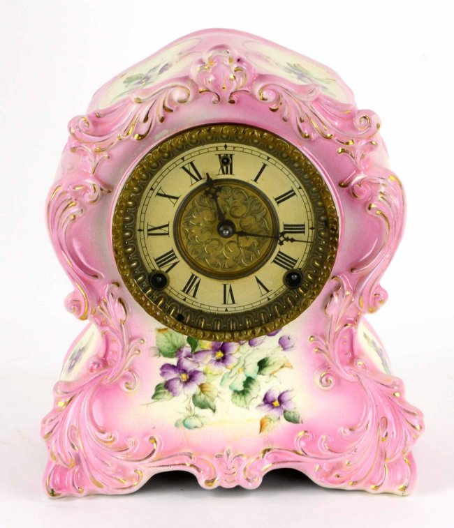 Antique 1903 WML Gilbert Painted Porcelain Clock #418