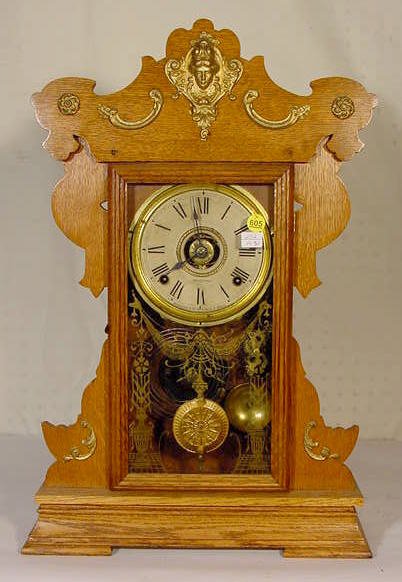 Seth Thomas Metals No.5 Oak Mantel Clock