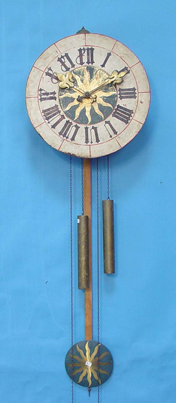 French Morbier Painted Wall Clock