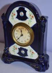 Antique 3 Piece Miniature China Clock Set