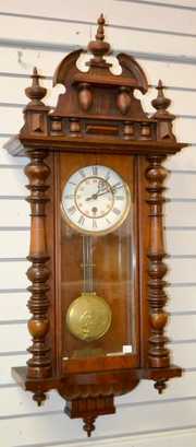 Antique Carved RA Walnut Clock