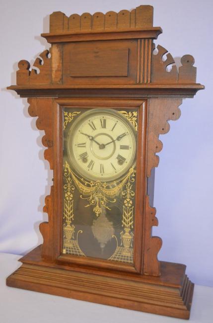 Antique E.N. Welch Walnut Kitchen Clock