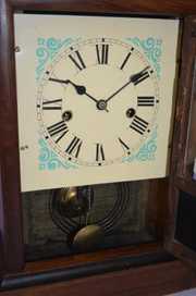 Antique Waterbury Mahogany Cottage Extra  Clock