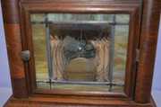 Antique Veneered Round Top Shelf Clock