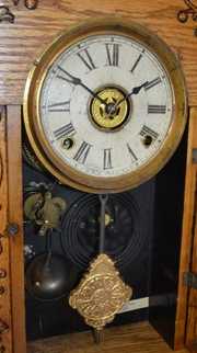 Antique Gilbert Oak “Navy 27” Kitchen Clock