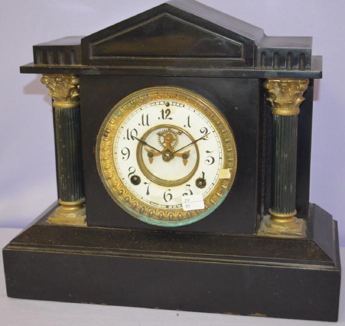 Ansonia Iron “Bristol Extra” Mantel Clock-ClockPrices.Com