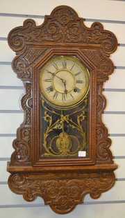 Antique Oak Waterbury Hanging Kitchen Clock