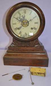 Antique Welch Walnut “Grecian” Shelf Clock