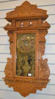 Antique Oak Gilbert Hanging Kitchen Clock