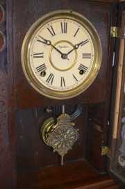 Antique Ingraham Walnut “Ingot” Kitchen Clock