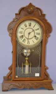 Antique New Haven Walnut “No. 518” Kitchen Clock