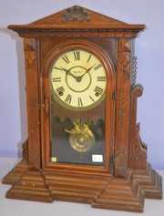 Antique Ingraham Walnut Cabinet Clock