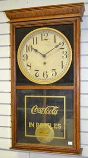 Antique Sessions Coca Cola Oak Store Regulator