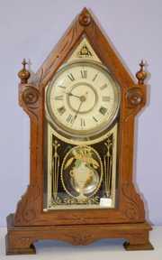 Antique Walnut New Haven “Derby” Steeple Clock