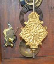 Antique Ornate Walnut Hanging Kitchen Clock