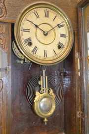 Antique Oak Carved Hanging Kitchen Clock